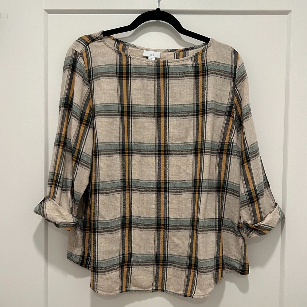 J. JILL flannel plaid pullover top (LP-large petite)